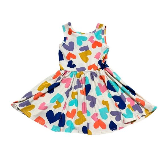 Dot Dot Smile Baby Girl’s Size 12/24 Months Hearts Print Tank Twirl Dress - Picture 4 of 5